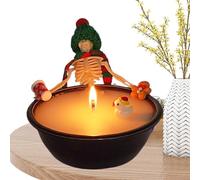 di Halloween - Scheletro nella vasca da bagno, candela in cera di soia | Spettrale decorazione per le vacanze ornamenti da tavola per Natale, San , Pasqua, compleanno