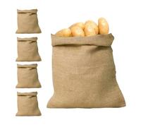 Di Iuta 5 Pezzi 40x60cm Grandi Organizer Riutilizzabili | Di Iuta Per Piante per Cipolle Frutta Piante Giardinaggio Cortile Terreno Sabbia Semina Raccolta Stoccaggio Fattoria Cucina