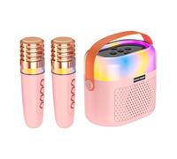 Di Karaoke per, Macchina Da Cantare Portatile con 2 Microfoni Wireless, Batteria 1200 MAH | Set Di Karaoke Famiglia per La Casa Macchina Musicale per Feste E Libero
