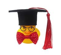 di laurea - giocattolo , cappello e papillon, decorazione incantevole per feste, piccola e divertente decorazione da scrivania, mini anatre da collezionare | come decorazione