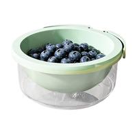 di lavaggio frutta con colino, cestino multifunzione con manico pieghevole, con coperchio, colini e scolapiatti da cucina, per cucina e campeggio, bacche fragole, pomodori, frigo preparazione