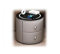 Di Legno Comodino Tavolo, Alta Brillantezza Intelligente Organizer Da Comodino per Uso Camera Da Letto, Con Ricarica Wireless, Luce Tricolore, Fine Tavolino Da Divano ( Colore : Gray-B , Taglia : 45x4