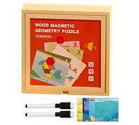 Di Legno Con Modello Magnetico - Set Di Geometrici Da 50 Pezzi, Giocattoli Educativi Sicuri | Gioco Creativo per Bambini Piccoli, Compleanno, Viaggi, Casa, Sviluppo Di Apprendimento