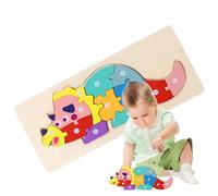 Di Legno Con Motivi - Legno 30x12,7x0,5cm Puzzle Prescolastico Dinosauro | Giocattolo Educativo Colorato Per 2-5 Anni, Per Apprendimento STEM, Scuola Materna E Sviluppo Int