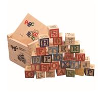 di legno - di alfabeto, di giocattoli, giocattoli educativi | di apprendimento colorati in legno con stampa di lettere motivi animali per i più piccoli del