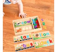 di legno di apprendimento dei giocattoli Match Letter Spelling Game Classic