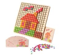 di Legno Geometrici Colorati con Carte Didattiche 210 Pezzi