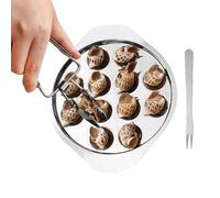 di lumache - di lumache di frutti di mare, vassoio in acciaio inossidabile | Design Resistente Al Calore, Da Portata In Stile Francese A Dodici Fori, Set Da Pranzo Gourmet Durevol