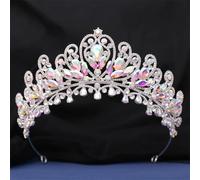 Di Lusso AB Colore Cristallo E Corona Di Nozze Reali Con Goccia D'acqua Diadema Da Sposa Per Pageant Copricapo, Tiaras, Diadema d'oro diadema per donne accessori per capelli da sposa