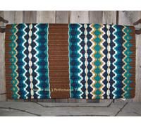 Di Marca Ferro Show Coperta - 38x34 (Choc Base / Crema E Verde Blu Accenni) Da