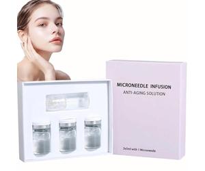 Di Microinfusione per Viso, Kit Aghi Rassodante Pelle, Kit Microaghi con Siero Microneedling per la Cura della Pelle Imperfetta per Tutti i Tipi di Pelle,1+3