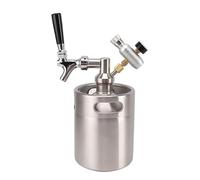 di mini fusti per birra Fusto per birra fatta in casa in acciaio inossidabile da 2 litri con valvola regolabile calibro 60PSI Divisore per vino zigrinato per amanti della birra