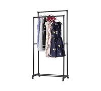 Di.Mo Casa Collection Doppio Stoffa Appendiabiti con Ruote, 78.5 cm Lunghezza x 41 cm Larghezza x 165 cm Altezza, Nero