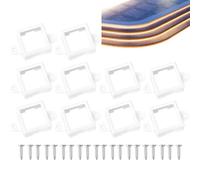 di montaggio per luci a LED, 10 clip di fissaggio per strisce LED da esterni, 6 x 3,5 x 1,7 cm, impermeabili, con viti, per cortile, balcone, patio, giardino