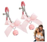 di morsetti per capezzoli con fiocco a campana regolabile, clip per capezzoli in lega, clip per il corpo non perforanti, clip per catena per il corpo carina con fiocco e campana