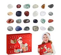 di Natale Avvento,collezione di pietre naturali 24 giorni | Calendario conto alla rovescia in | Per ricercatori spiritualità bambini adulti casa organizzatori festivi insegnanti di