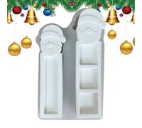 di Natale - Candy Design di Babbo Natale in silicone per artigianato per le vacanze, stampo simpatico per sapone, ghiaccio, ripieno, decorazione, cottura, materiale antiaderente durevole, diver