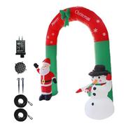 di Natale - Decorazione Luminosa da 2,40 m con Babbo Natale e Pupazzo di Neve | Gonfiabile per, per Giardino, Cortile, terrazzo, Prato, Portico e Fattoria