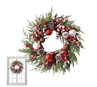Di Natale - Guera Da Palla Per Vacanza Da 50 Cm Con, Ghirlanda Della Porta Di Natale, Ornamento Di Ghirlanda Artificiale | Decorazioni Per Porte Del Festival Per Ingresso, Portico, Esterno,