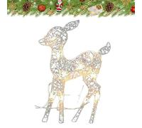 di Natale illuminate resistenti all'acqua, decorazione luminosa per il giardino, batterie incluse nella confezione, alce bianche da giardino sognanti, utility per interni ed esterni