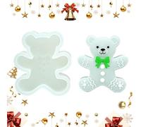 Di Natale In Silicone, Per Orso Di, Silicone Non Stick, Stampo Di Rilascio Facile, Sapone In Resina A Candela, Decorazioni Per Cupcake Da Forno, Forniture Artigianali Per Le