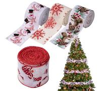 di Natale - Iuta 4 Rotoli Decorazioni Festive,Lavoretti Natalizi Nastro Invernale Con Pupazzo Di Neve,Per Ghirlanda Corona Scalinata Cassetta Postale Luci A Filo Finestra Porta Giardino Recinzione