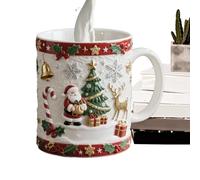 di Natale - resina costruire capacità 350 ml, stampa a tema invernale, stile leggero, manico semplice porta bevande, per caffè mattutino, riunione, fine settimana, festa di lavoro
