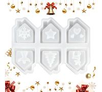 Di Natale, Stampo Per A Forma Di Casa 6 Cavità, Forniture Per Artigianato In Resina Epossidica Gesso Pasticceria Cioccolato