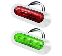 di navigazione per barche a LED, due pezzi, colore: e Verde | Impermeabile IP67 a LED 12-24 Volt per luci di navigazione per molo, pesca in mare, vela e avventura, fiumi, stagni e laghi