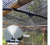Di Nebulizzazione For Esterni Raffreddamento A Spruzzo Patio Giardino Serra Padiglione Atomizzatore D'acqua Tubo Da 10 Metri E Ugelli Metallici Estate(3150inch/80m/262ft)