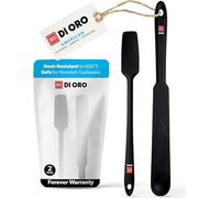 DI ORO Frullatore in Silicone e Spatole per Barattoli Silicone Resistente al Calore Fino a 315°C - Spatole da Cucina per Pentole Antiaderenti - Set di Utensili in Silicone per Miscelare Cuocere Nero