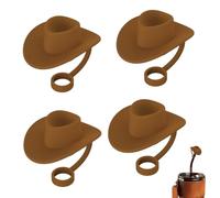 di paglia occidentale,Copertura di paglia occidentale - Copertura per tazza in silicone alimentare resistente al calore - Romanzo cappello di bottiglia d'acqua bicchiere con cannuccia, per