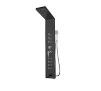 Di pannelli doccia con luce a LED ， Rubinetto for a pioggia a cascata Doccia tti massaggianti SPA Vasca da bagno bidet Rubinetti for vasca(Noir)