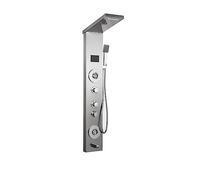 Di pannelli doccia con luce a LED ， Rubinetto for a pioggia a cascata Doccia tti massaggianti SPA Vasca da bagno bidet Rubinetti for vasca(Silver LED 6in1)