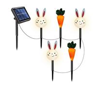di Pasqua - Decorazioni da giardino con carota e coniglio, paesaggi esterni, da percorso a LED impermeabili | Set di illuminazione per decorazioni natalizie per patio, portico, prato,