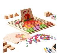 di pattern in legno | 210 Pezzi Gioco Educativo Geometrico Con Schede Didattiche Per Bambini | Giochi puzzle per abbinamento in legno | Per Casa Scuola Viaggi Picnic E All'Aperto, Bambini E Bambine