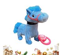 Di Peluche Elettrico - Morbido Peluche + ABS | Bambola Cavallo Interattiva Che Cammina E Canta 32x12x30 Cm Con Guinzaglio | Giocattolo Educativo Per Bambini 3 Anni In Su