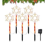 di Percorso di Natale Esterno | 5 Pezzi di Sentiero di Neve di Natale | Lampade a LED Impermeabili per Giardino Prato Posteriore Cortile Piscina Feste