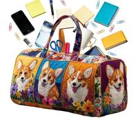 di pochette cane retrò | Borsa per il weekend con tracolla per adulti, donne, uomini, viaggi, affari, shopping, campeggio, spiaggia