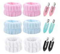Di Polsini per il Lavaggio del Viso,Clip di Anatroccolo,Polsini Morbidi Elastici per Lavaggio di Viso per Donna Braccialetti Assorbenti,la Cura Della Pelle,il Lavaggio e la Doccia (Bianco Rosa Blu, 2)