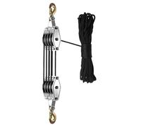 di puleggia per il sollevamento di oggetti pesanti - Disco sollevatore ad alte prestazioni | 4 ruote 8: 1 rullo con corda lunga da 65 piedi, terrazza durevole per protezione, officina, gebra