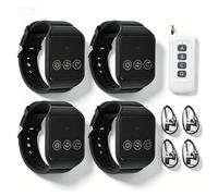 di Pulsanti di Chiamata Wireless, Cicalino a Vibrazione, Cercapersone Wireless Chiamata Cercapersone di Chiamata con Campanello Pulsante di Avviso con 4 Ricevitori per Orologi