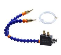 di raffreddamento for tornio CNC con nebulizzatore di refrigerante a doppia testa, giunto universale, ugello in ottone for lubrificazione di utensili di fresatura e perforazione(Blue)