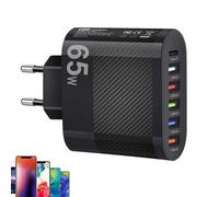 di ricarica multi-presa - Testa di ricarica da 65 W per telefoni cellulari - Attrezzatura di design adatta per tablet, fotocamere e console di gioco