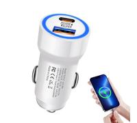 Di Ricarica Rapida, Adattatore Di Ricarica Per L'Auto, PD 30W Cellulare Carcock Carcock Con 2 Connessioni Carica Velocità 'automobile Versatile Per Tablet, Smartphone, Enregi