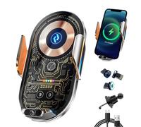 di ricarica wireless - Supporto magnetico a morsetto automatico, supporto magnetico a ricarica rapida | Supporto universale per telefono da auto, supporto elettrico per Android, supporto per
