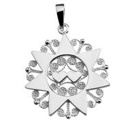 Di Rienzo Giuseppe Gioielli Ciondolo Presentosa dʼAbruzzo con Due Cuori | Argento 925‰ Rodiato CI P03CA