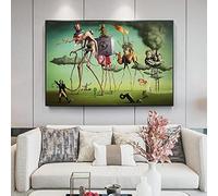 Di Salvador Dali Wall Art Quadri incorniciati - "The American Dream" di Salvador Dali Poster su tela Opere d'arte famose 65x100 cm (26x39 in) con cornice