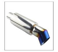 Di Scarico Auto Silenziatori Tubo Di Coda Universale Moto Marmitta Punta Acciaio Inossidabile Piegatura 51mm 57mm 63mm Doppia Terminale Scarico(Blue 57MM)