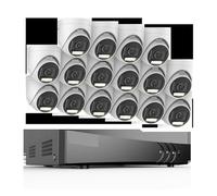 Di sicurezza DVR Ultra HD 16CH con kit telecamera di for interni esterni da 16 pezzi 6MP Super True Full Color for visione notturna(NONE,CR1CW)